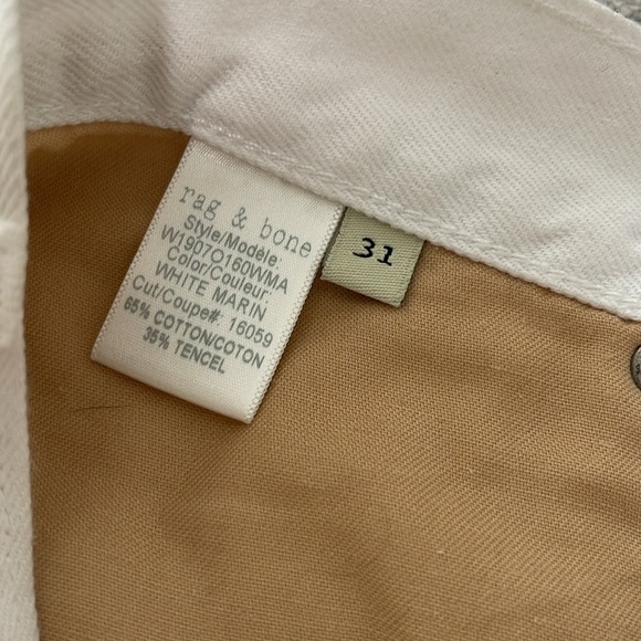 Rag & Bone| White Marin Destroyed Denim Cut Off Shorts| Sz 31 - Picture 6 of 7